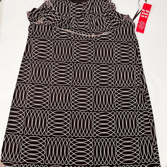 New En Focus Women’s Sleevless‎ Dress Size 16W Brown/White - Picture 1 of 6